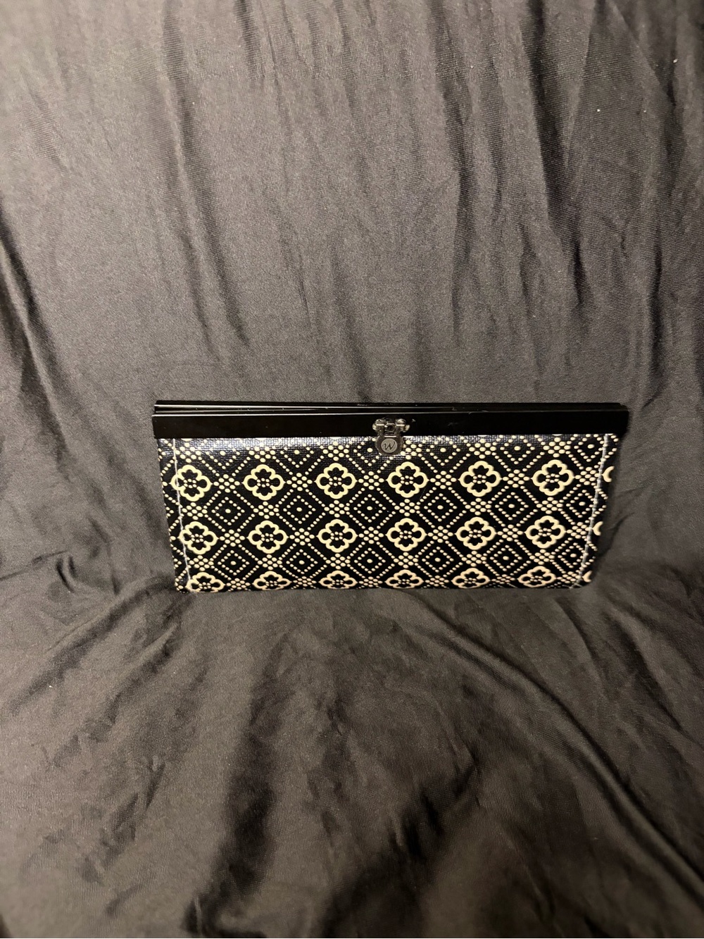 Black and Cream Patterned Women's Clutch - Unbranded